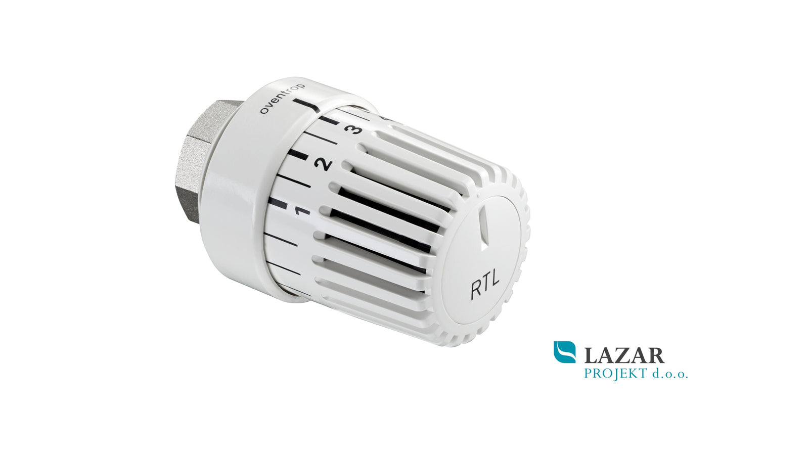 Oventrop Uni RTLH termostat 1027165 M 30 × 1,5 v beli izvedbi, za omejevanje temperature povratka, nastavitveno območje 10–40 °C.