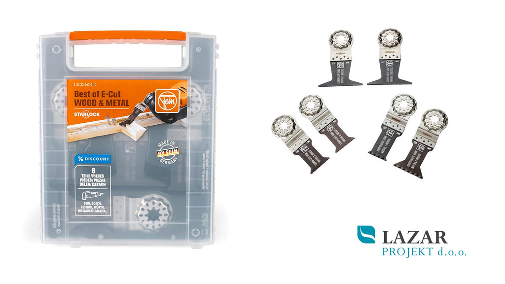 FEIN Best of E-Cut Starlock Wood & Metal 35222967010 komplet šestih žaginih listov v plastičnem kovčku