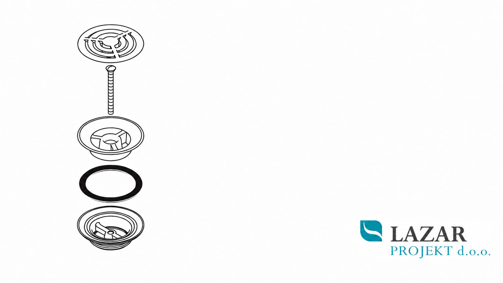 Hansgrohe 50001000 odtočni ventil brez zapore G 1¼ – sestavna shema z rešetko