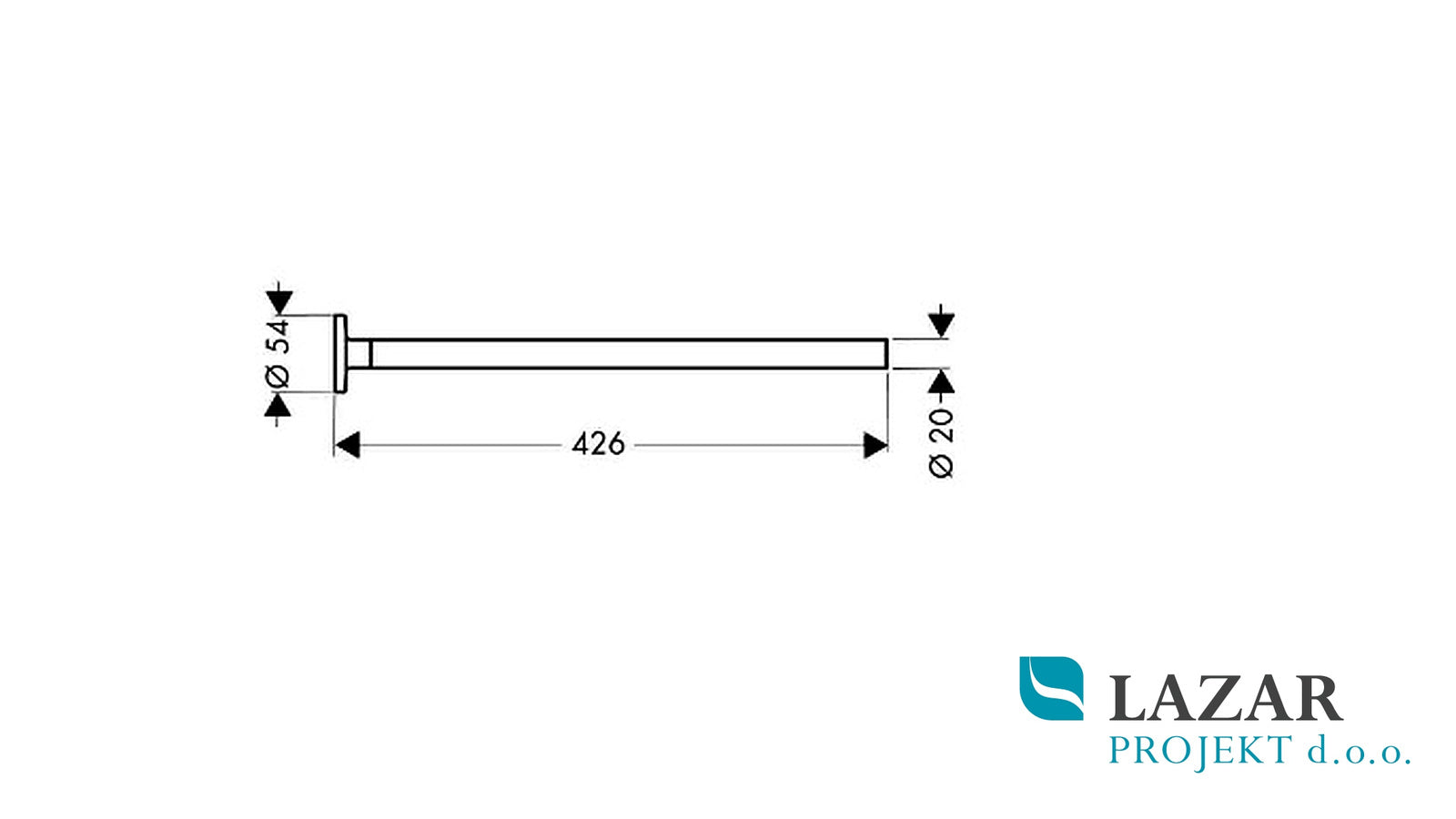 Dimenzije držala za brisače Hansgrohe AXOR Uno 41520000