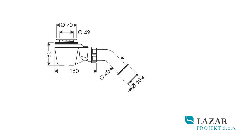 Hansgrohe Starolift 52 60052180 dimenzije odtoka za tuš kad