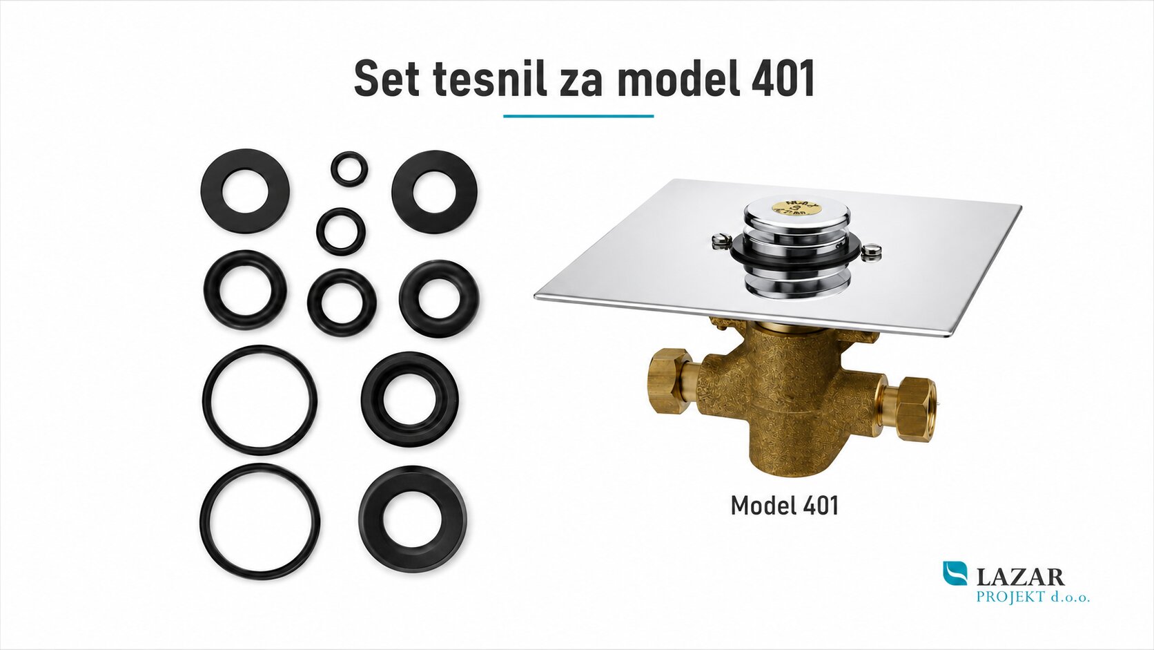 Set tesnil T401 za potisni ventil samozaporne armature La Torre 401