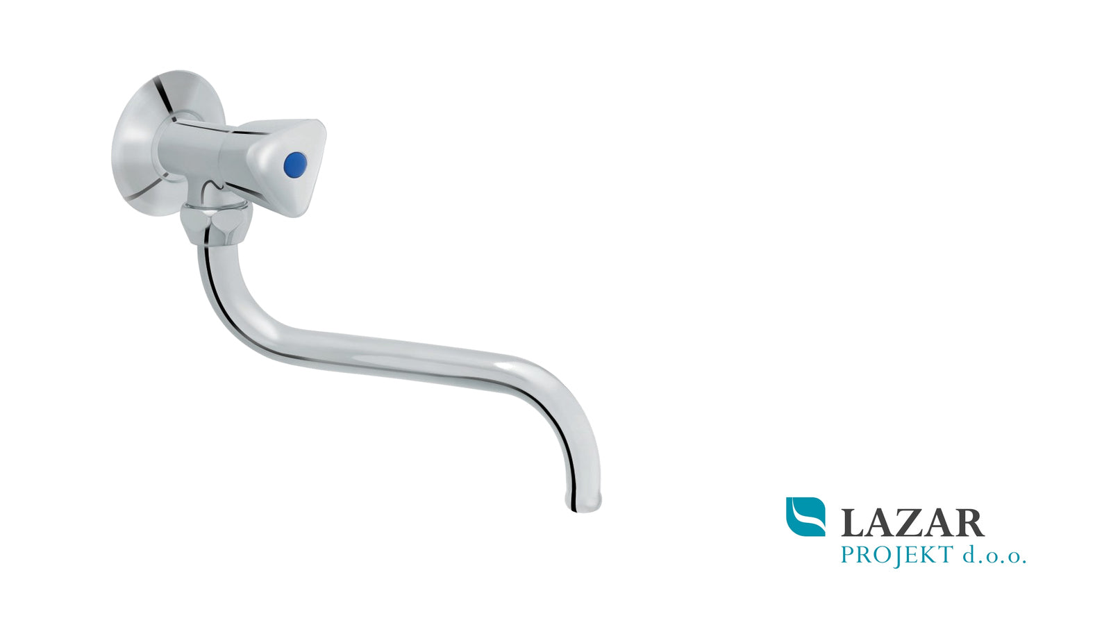 Unitas Classic 10351 kromirana stenska armatura za hladno vodo s premičnim S-izlivom dolžine 170 mm