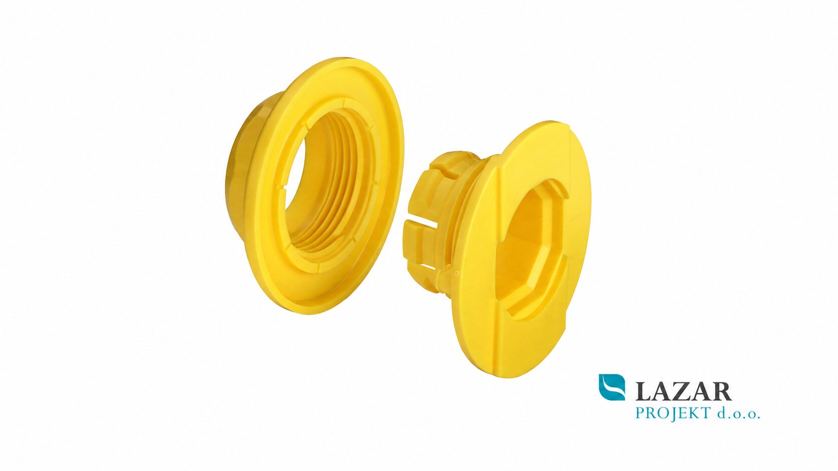 Viega 449063 prirobnica za kotni ventil podometnega kotlička, model 8310.43, rumena plastika