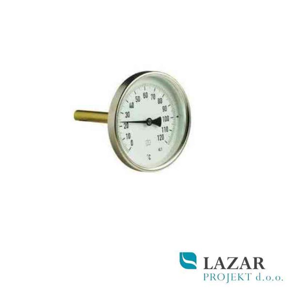 Afriso - termometer aksialni, kovinski fi 80 0/120° 1/2" (kap.150 mm) - 63809